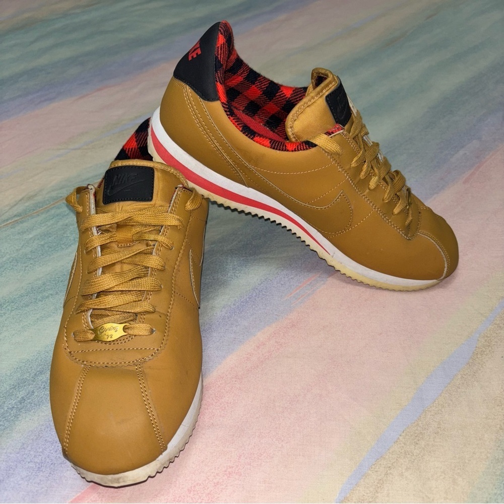 Nike Cortez basic premium classic 72 sneakers size 10.5 men Wheat PLAID - Picture 4 of 9